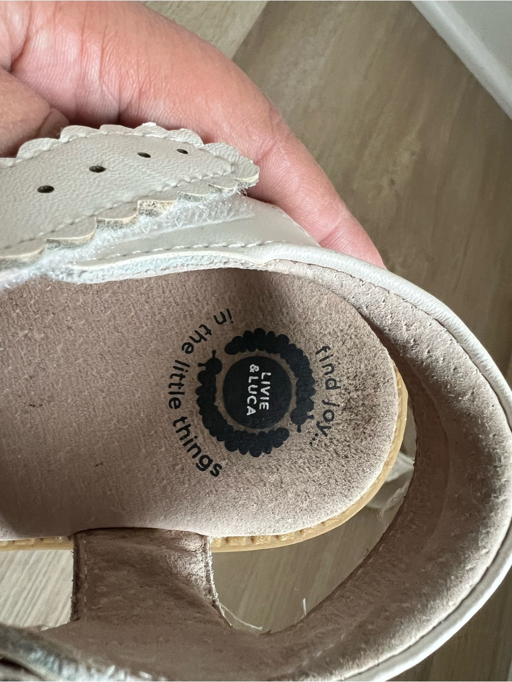 Livie & Luca Cream White Girls Leather Sandals